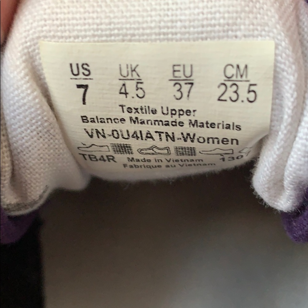 Vans Purple Women’s Size 7 - Picture 4 of 4